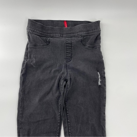 SPANX Distressed Ankle Raw Hem Skinny Jeans/Jeggings Black Size S - Picture 5 of 13